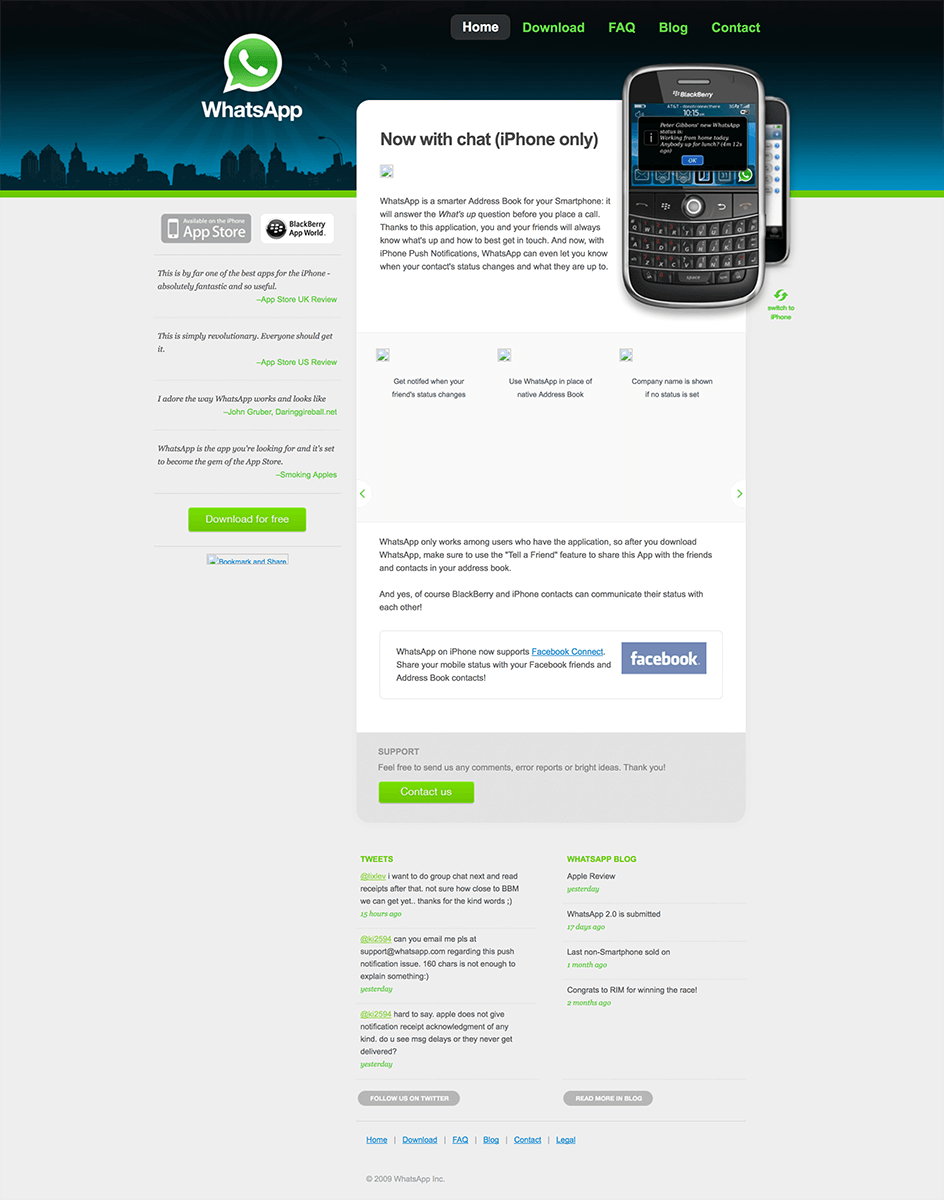 Whatsapp Website 2009