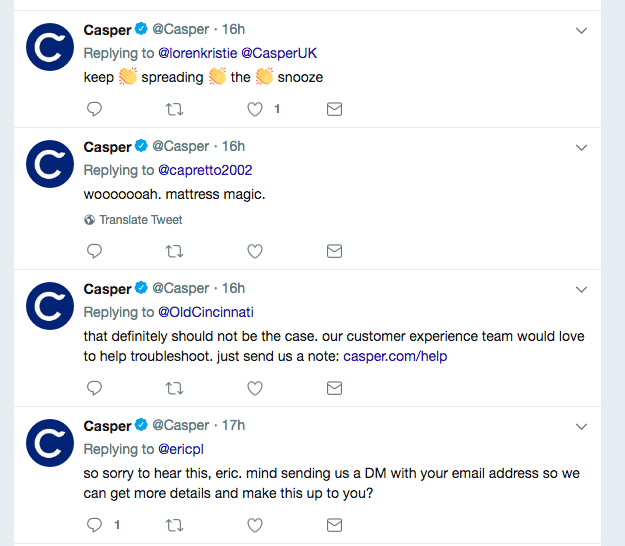 Casper Twitter Customer Service