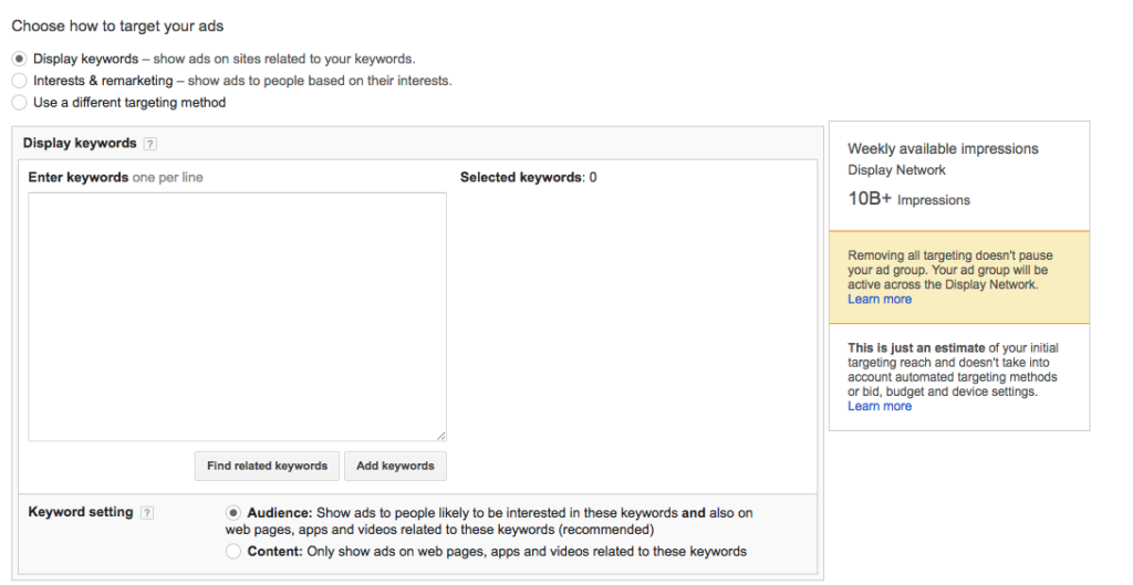 Display Network Display Keywords