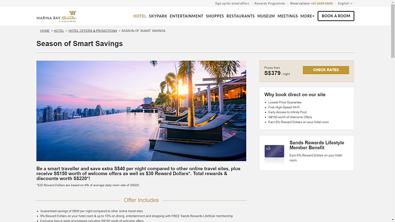 Marina Bay Sands Desktop Website