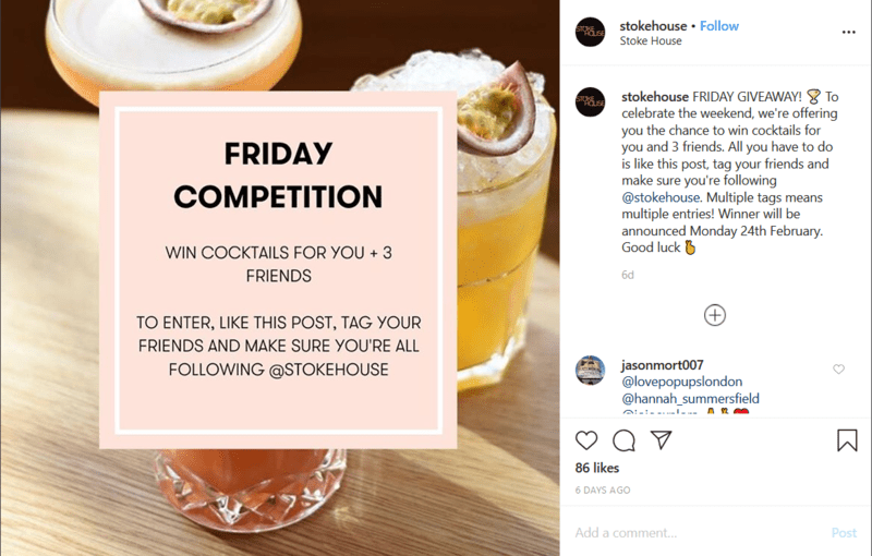 Bar Competition Post on Instagram