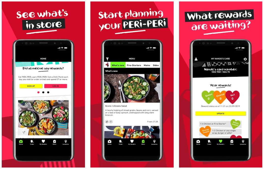 nandos restaurant app example