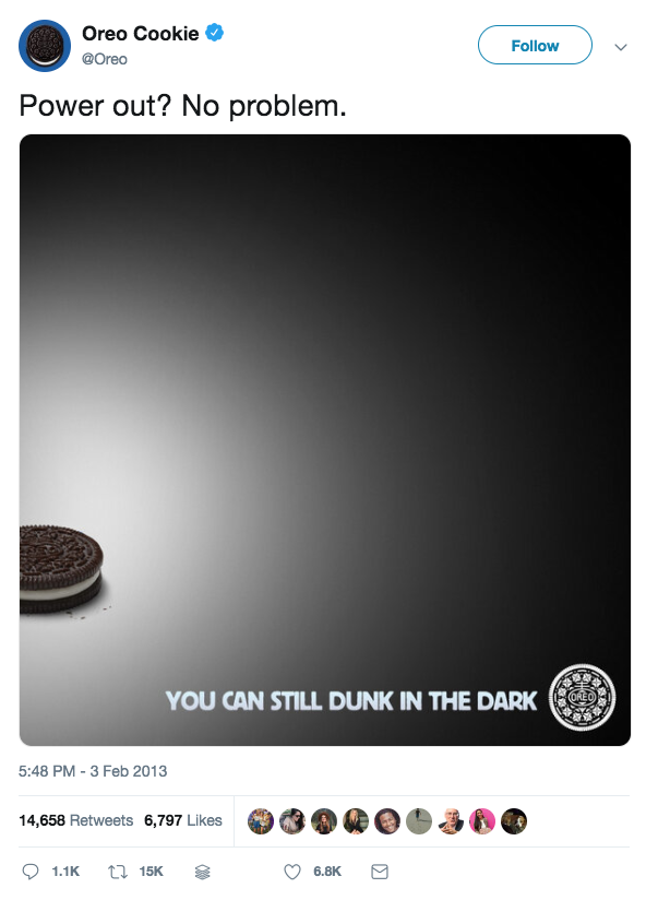 Oreo Superbowl Tweet