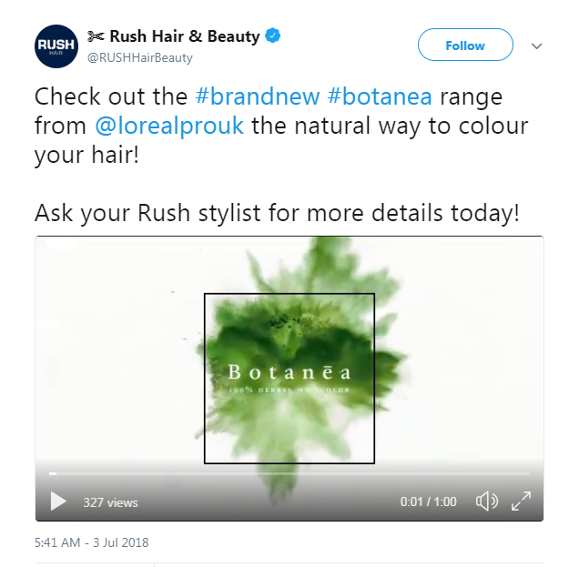 Rush Salon Tweet