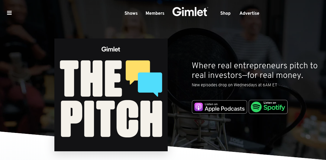 The Pitch Podcast Landing Page